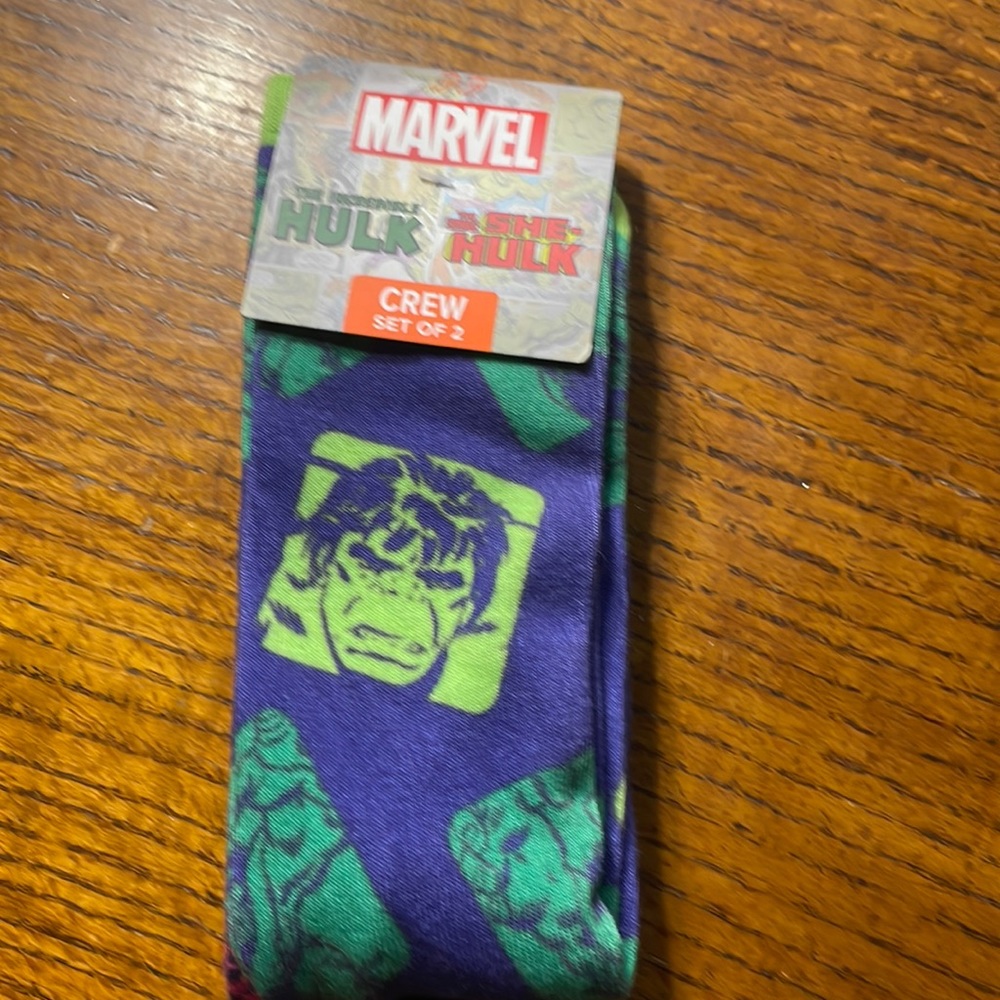 NWT Marvel crew socks set. Hulk